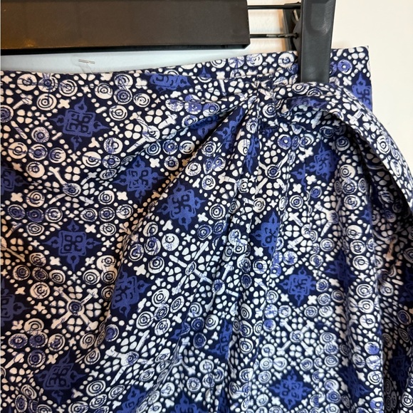 Tommy Hilfiger Vintage Blue Geo Pattern Cotton Sarong Wrap Skirt - Picture 4 of 5